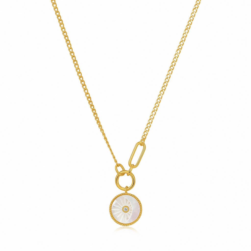 eclipse emblem gold necklace