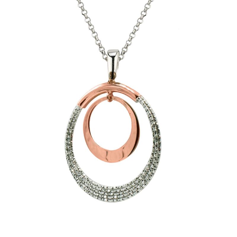 sterling silver and rose gold plated denise necklace ne1080