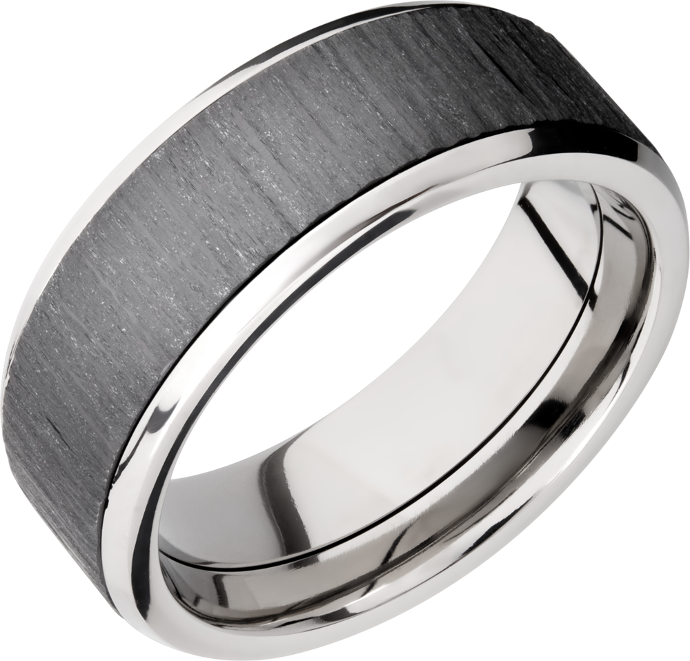 lashbrook zirconium collection titanium 8mm beveled band pf8b16(ns)_zirconium+treebark+1_polish