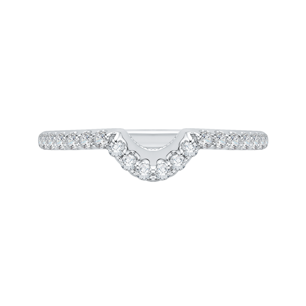 PR0090B-44W Bridal Jewelry Carizza White Gold Round Diamond Wedding Bands