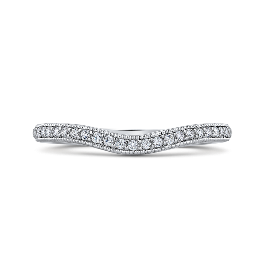PR0181B-44W-.50 Bridal Jewelry Carizza White Gold Round Diamond Wedding Bands