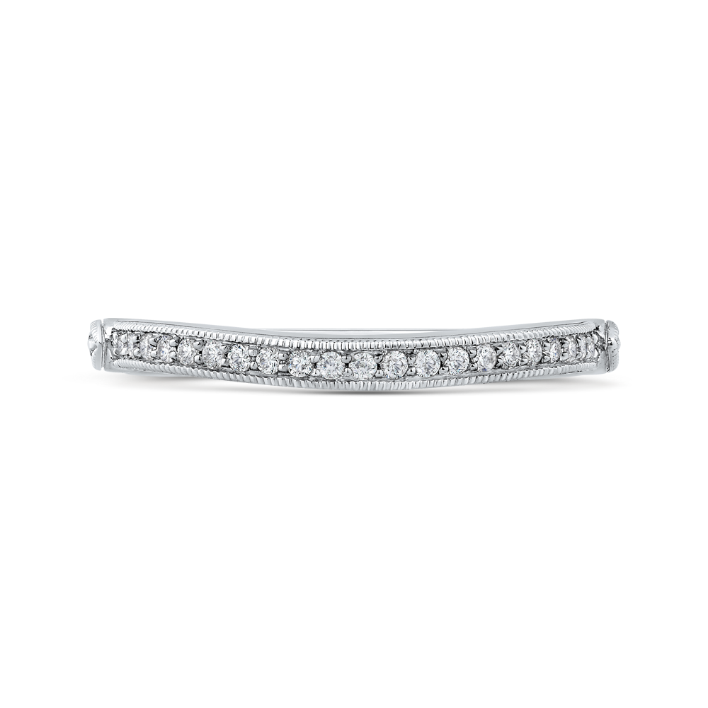 PR0191BH-44W-.50 Bridal Jewelry Carizza White Gold Round Diamond Wedding Bands