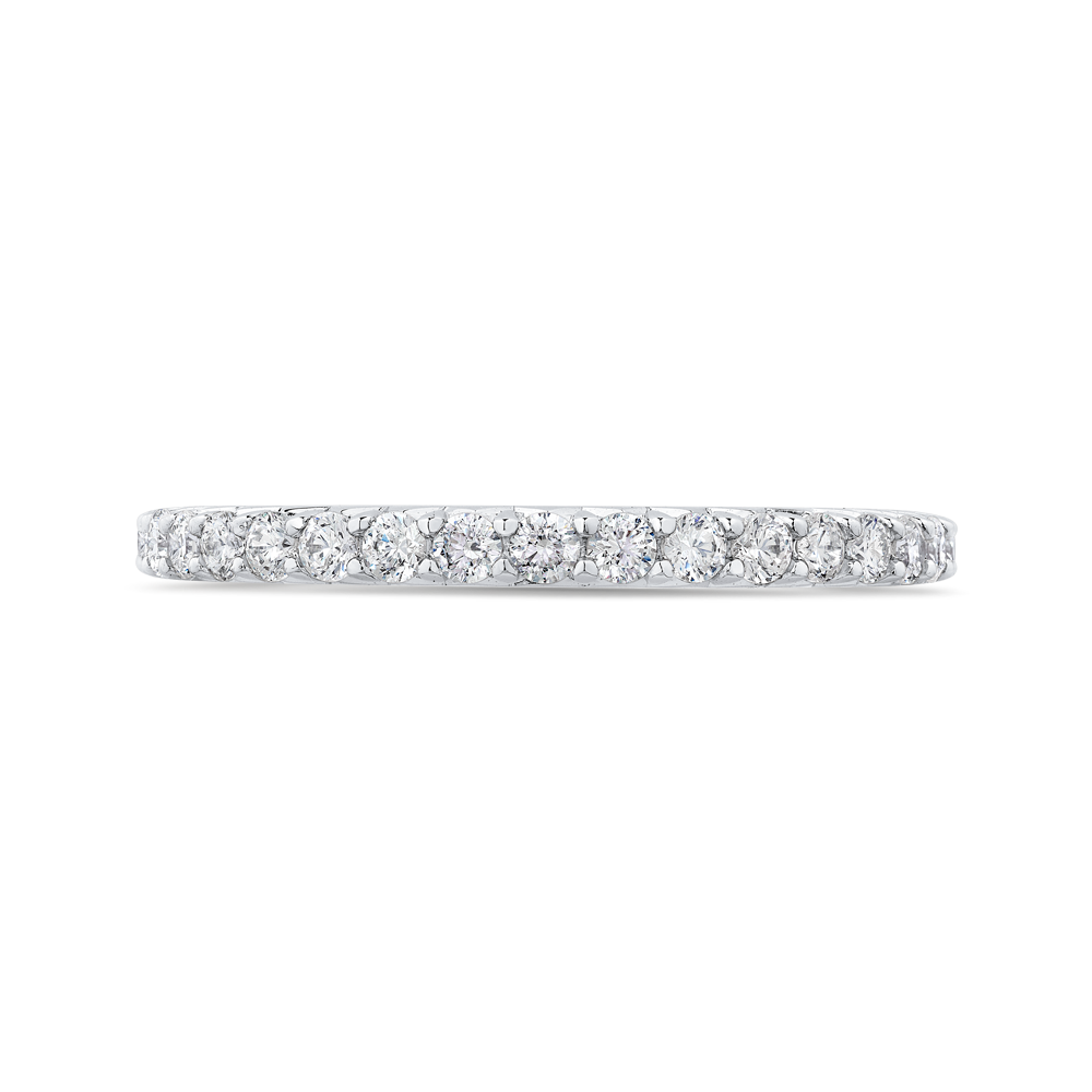 PR0193BH-44W-.50 Bridal Jewelry Carizza White Gold Round Diamond Wedding Bands