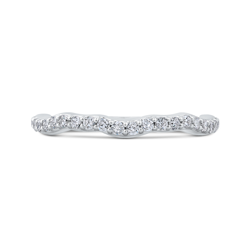 PR0195BQ-44W-.50 Bridal Jewelry Carizza White Gold Round Diamond Wedding Bands