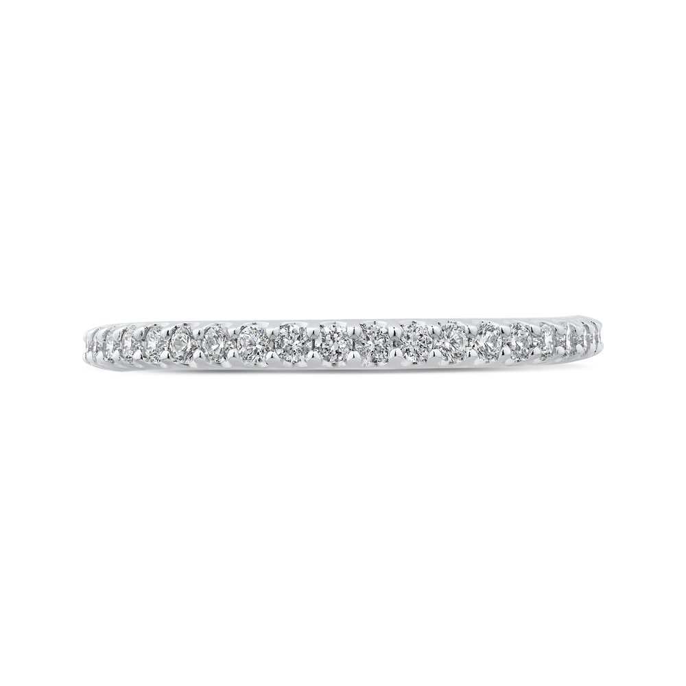 PR0196BH-44W-.50 Bridal Jewelry Carizza White Gold Round Diamond Wedding Bands