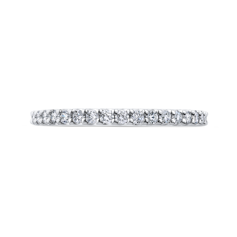 PR0200BQ-44W-.75 Bridal Jewelry Carizza White Gold Round Diamond Wedding Bands
