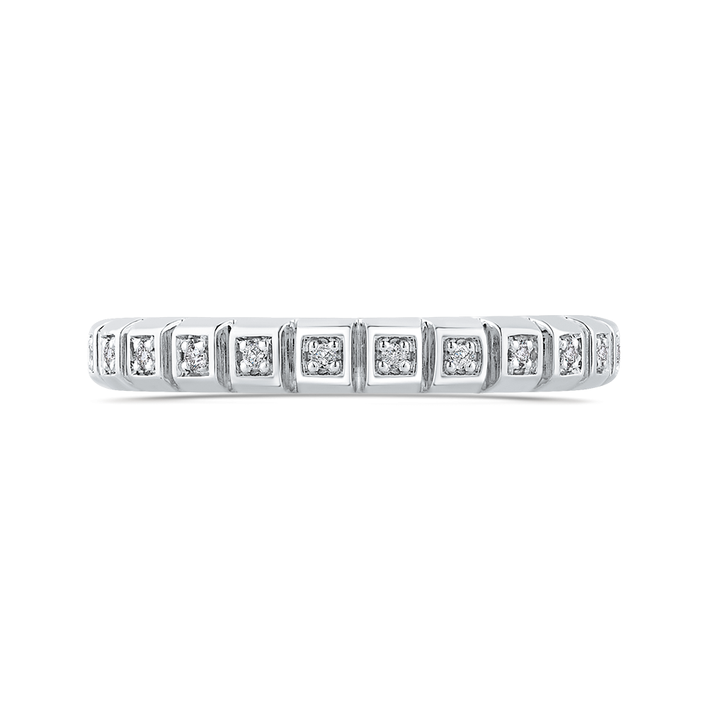 PR0259B-44W-.75 Bridal Jewelry Carizza White Gold Round Diamond Wedding Bands