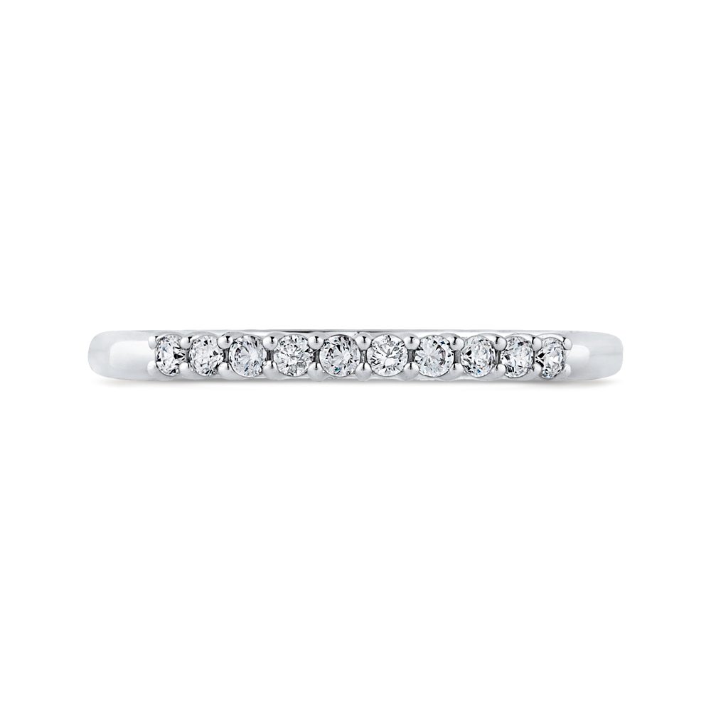 PR0262B-44W-.75 Bridal Jewelry Carizza White Gold Round Diamond Wedding Bands