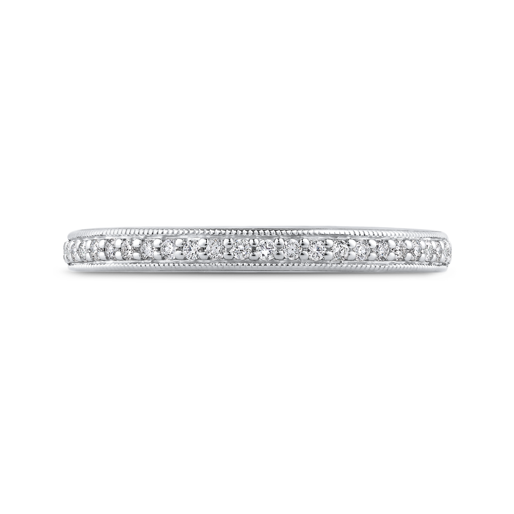 PR0264BH-44W-.75 Bridal Jewelry Carizza White Gold Round Diamond Wedding Bands