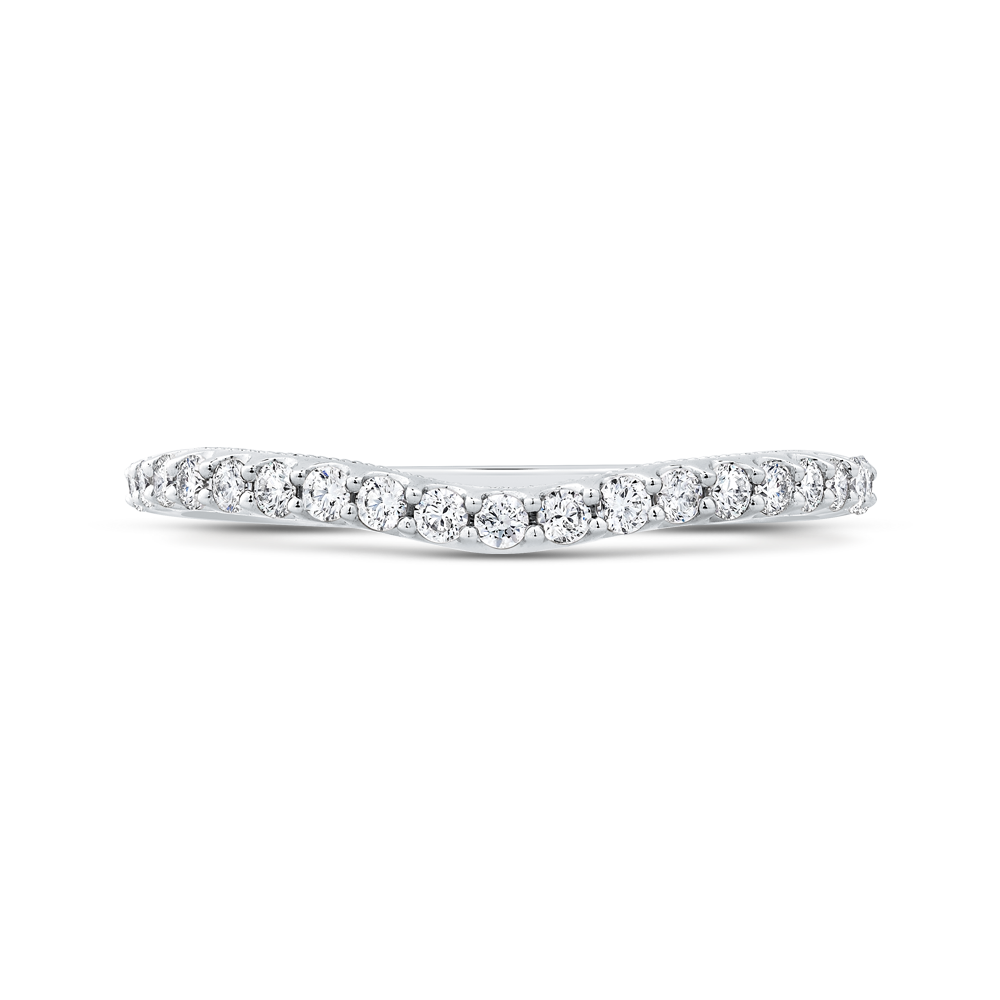 PRU0188BH-44W-.75 Bridal Jewelry Carizza White Gold Round Diamond Wedding Bands