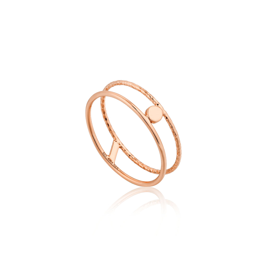 texture double band ring