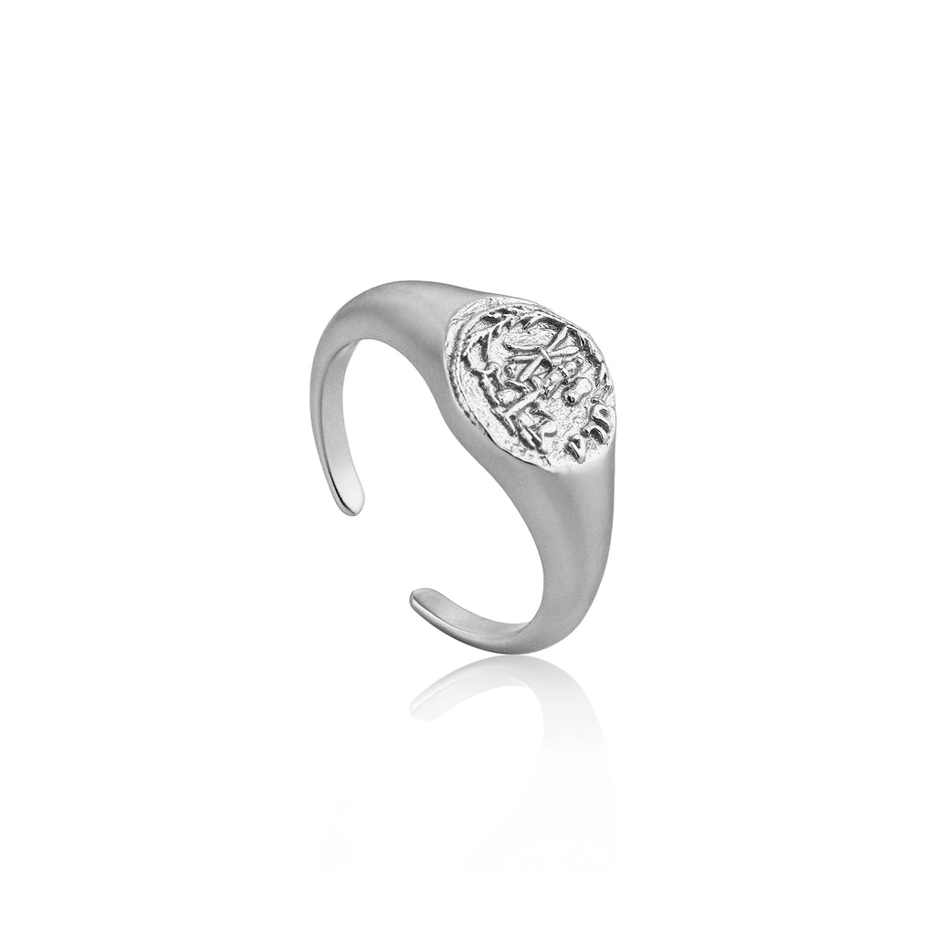 emblem adjustable signet ring