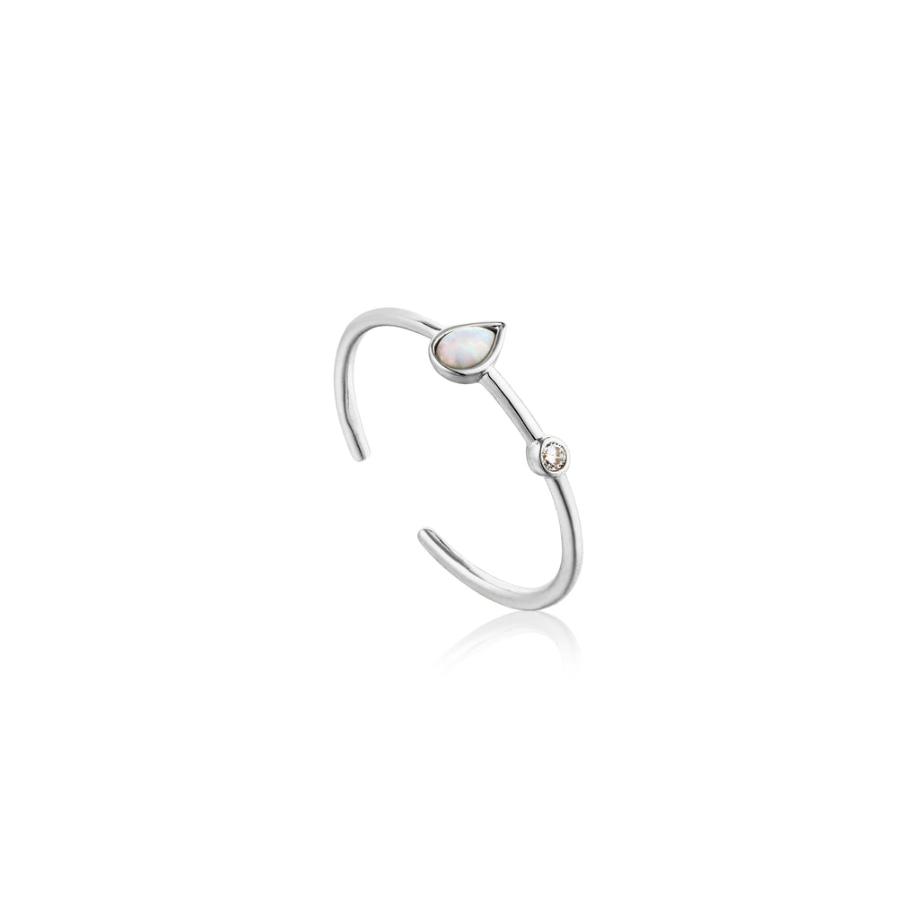 opal colour raindrop adjustable ring