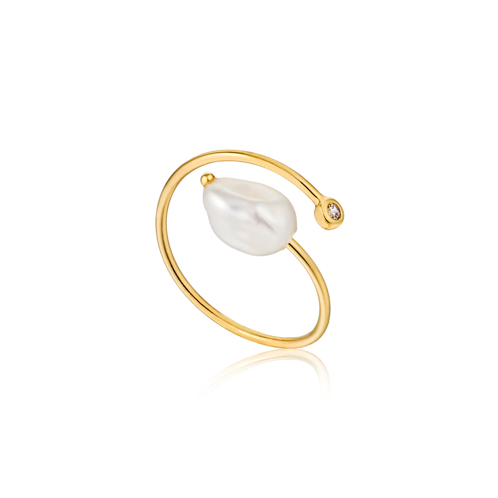 pearl twist adjustable ring 