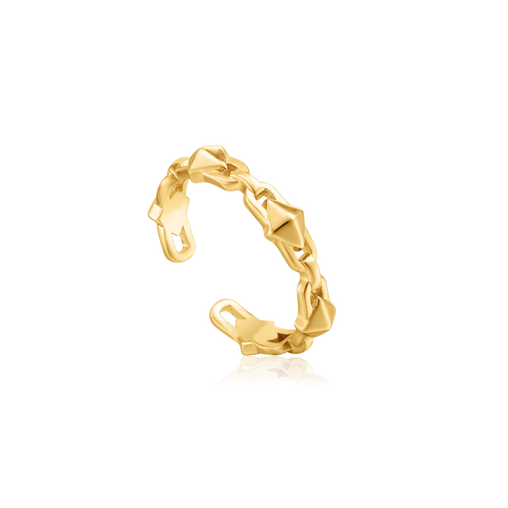 gold spike adjustable ring