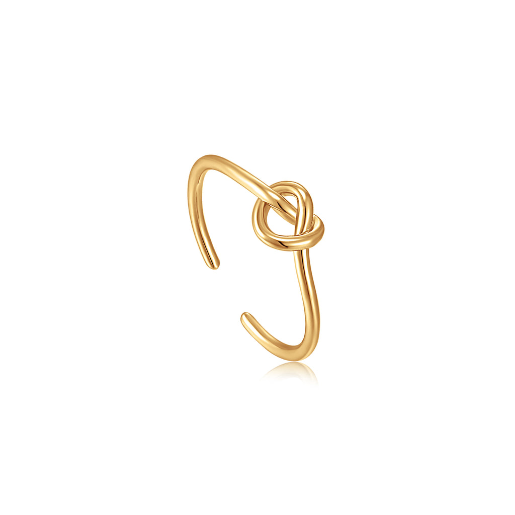 gold knot adjustable ring