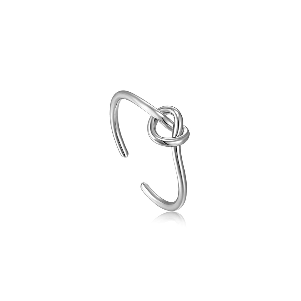 silver knot adjustable ring