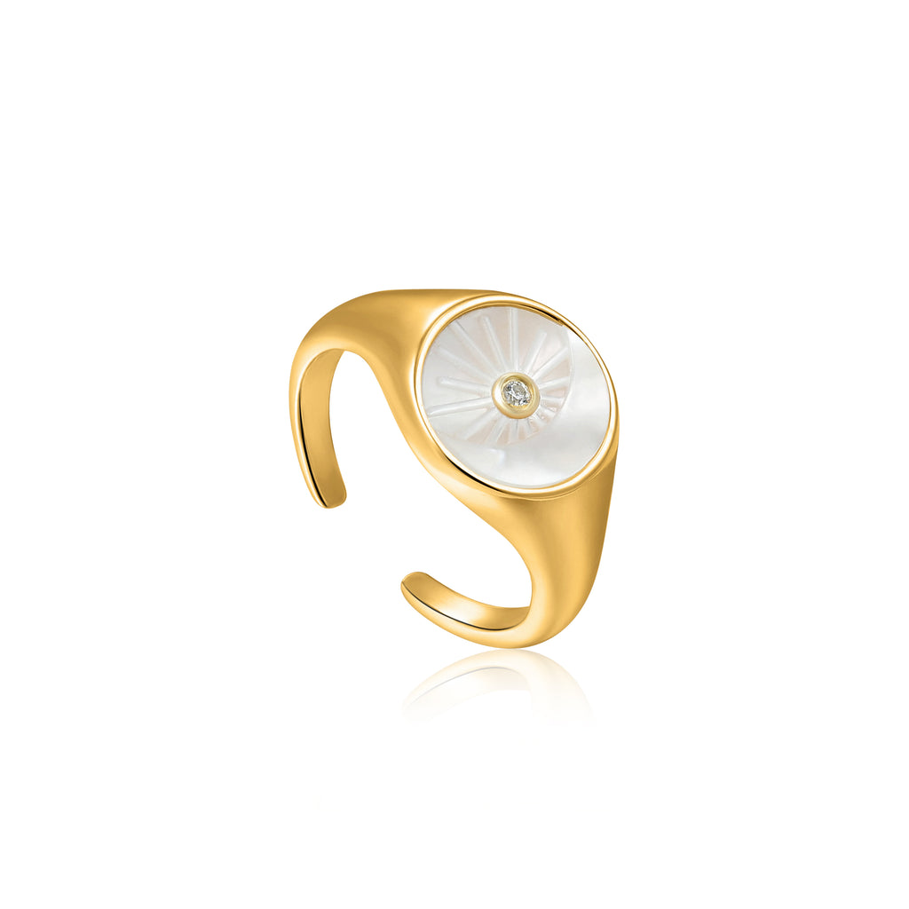 eclipse emblem gold adjustable ring