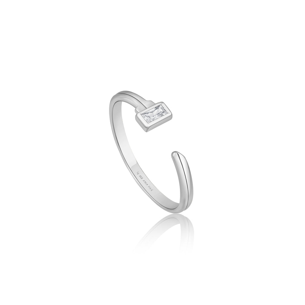 silver key adjustable ring