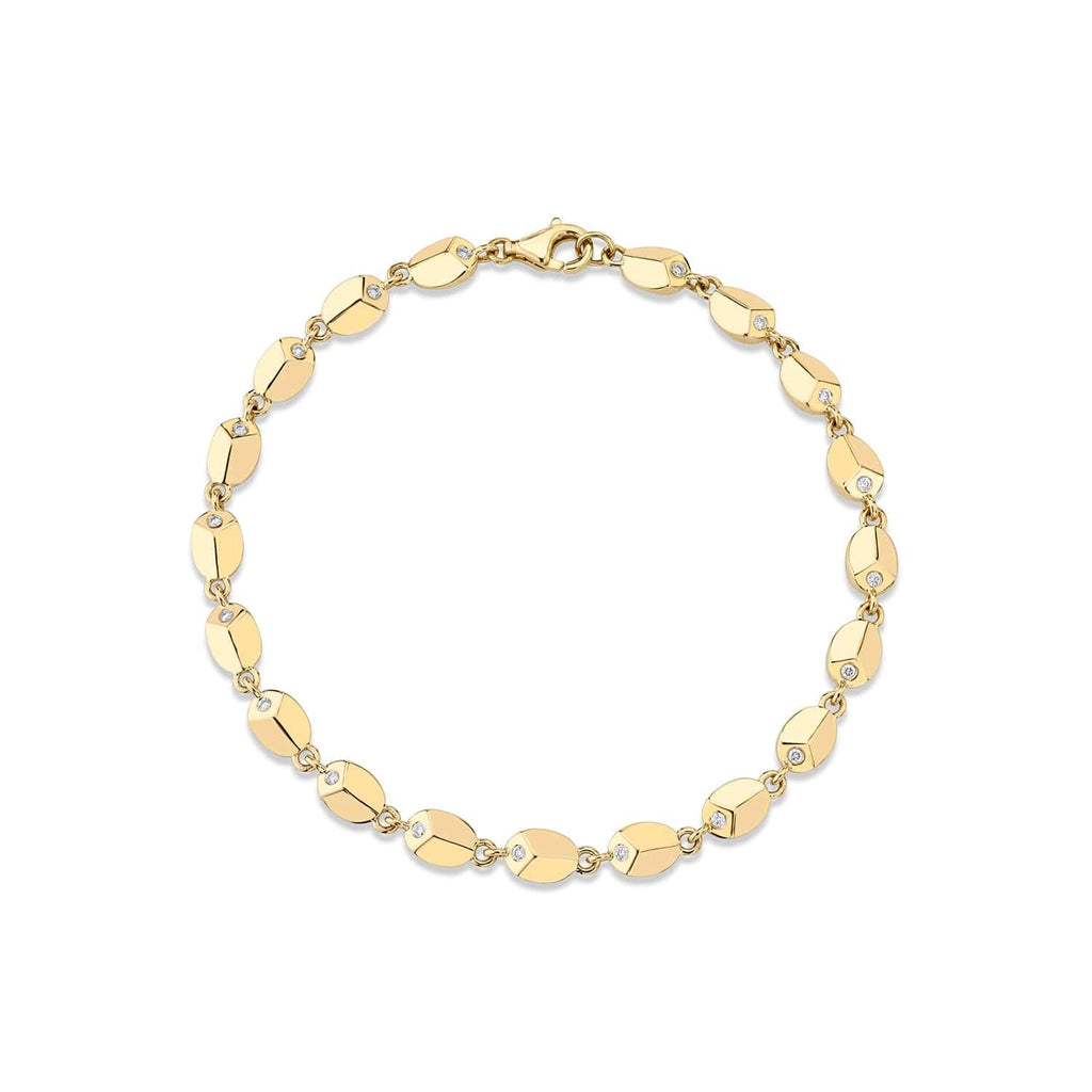 MICHAEL M Bracelets 14K Yellow Gold / 6.5" Carve Infinity Bracelet with Diamonds BR462