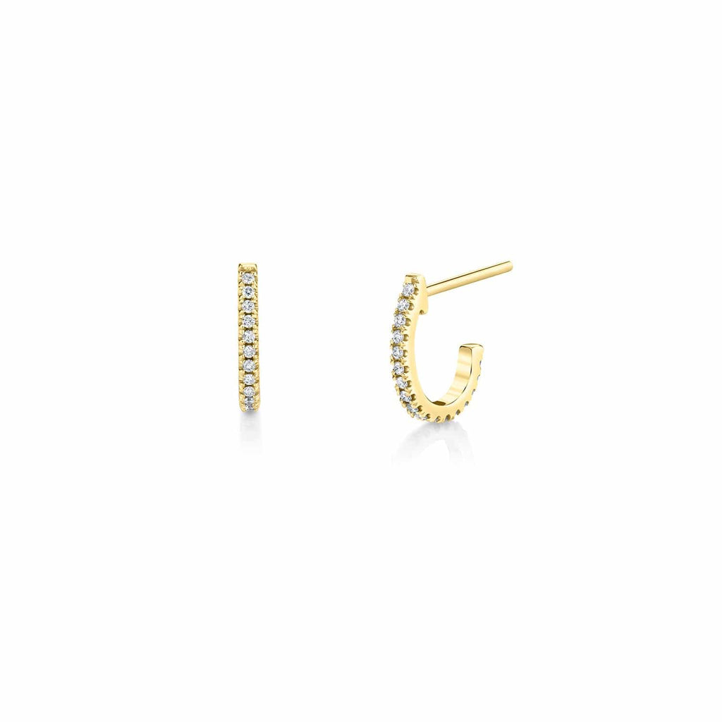 MICHAEL M Earrings 14K Yellow Gold Diamond Huggie Hoop Earrings ER270YG