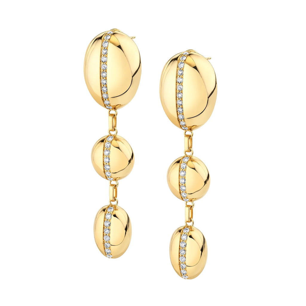 MICHAEL M Earrings 14K Yellow Gold Orb Split Drop Earrings ER526
