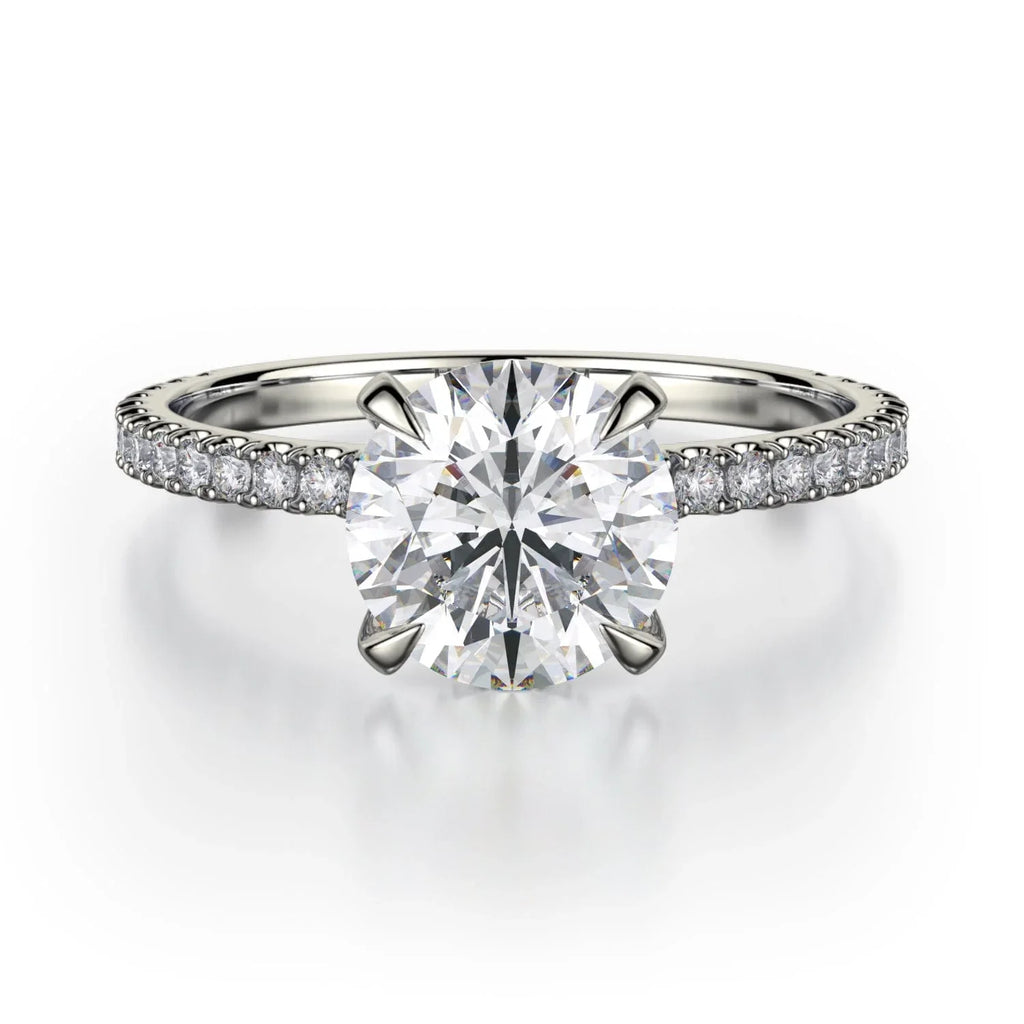 MICHAEL M Engagement Rings 18K White Gold CROWN R706-1.5 Brilliant Round Solitaire R706-1.5WG