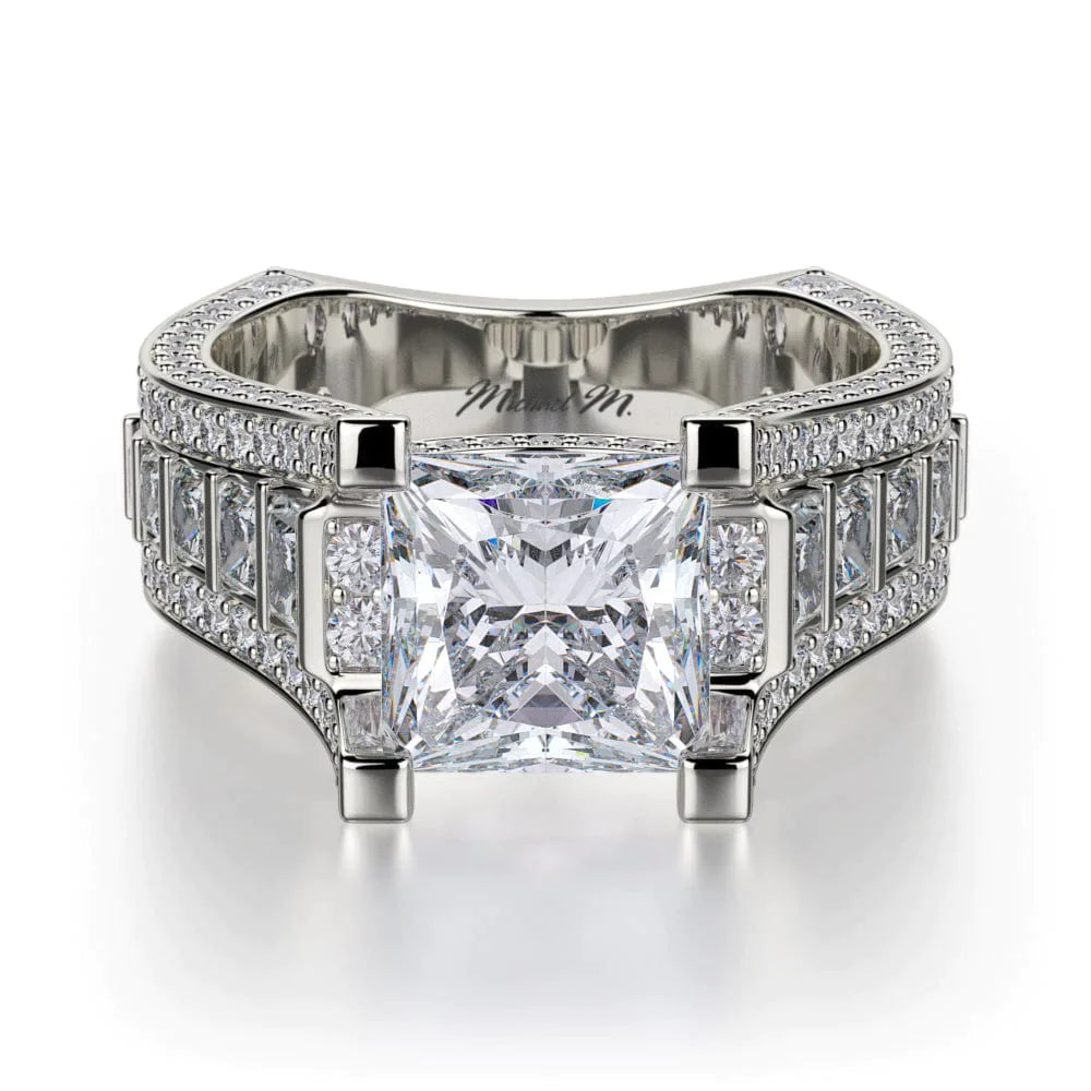 MICHAEL M Engagement Rings 18K White Gold Princess R424-2 R424-2WG