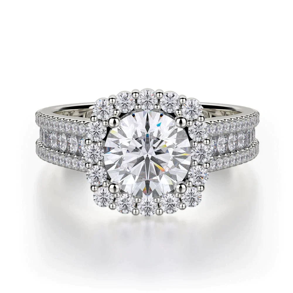 MICHAEL M Engagement Rings 18K White Gold Stella R685-1 R685-1WG