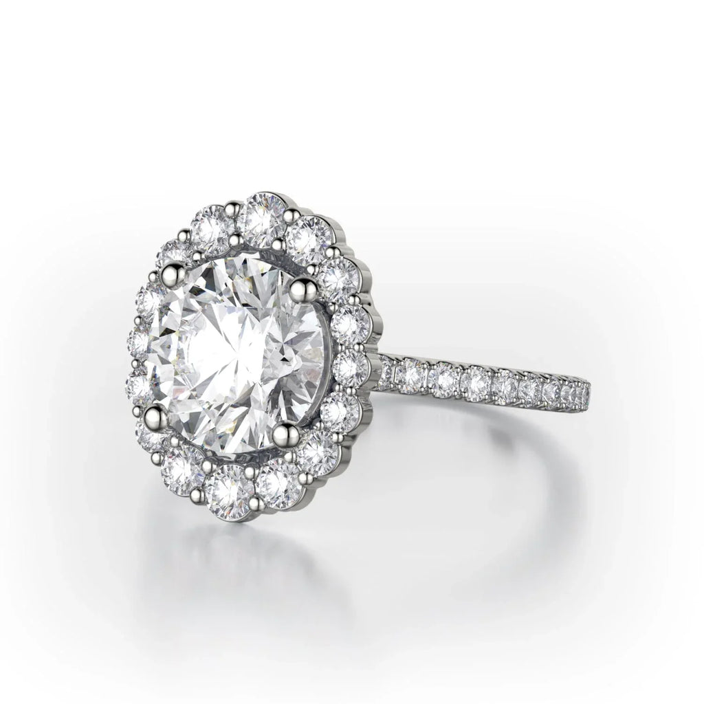MICHAEL M Engagement Rings Platinum DEFINED R739 Brilliant Round with a Graduated Halo R739-1.5PT