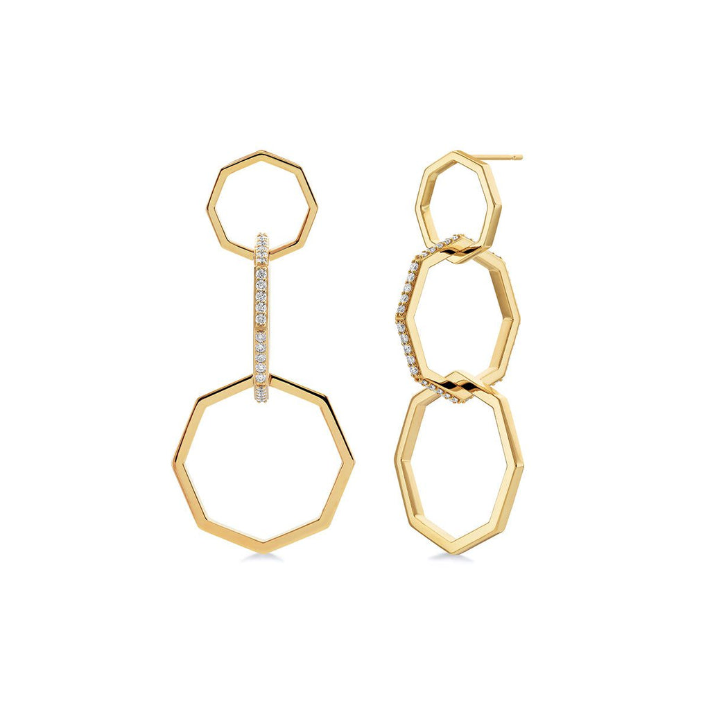 MICHAEL M Fashion Rings 14K Yellow Gold Octave Drop Earrings ER553-YG