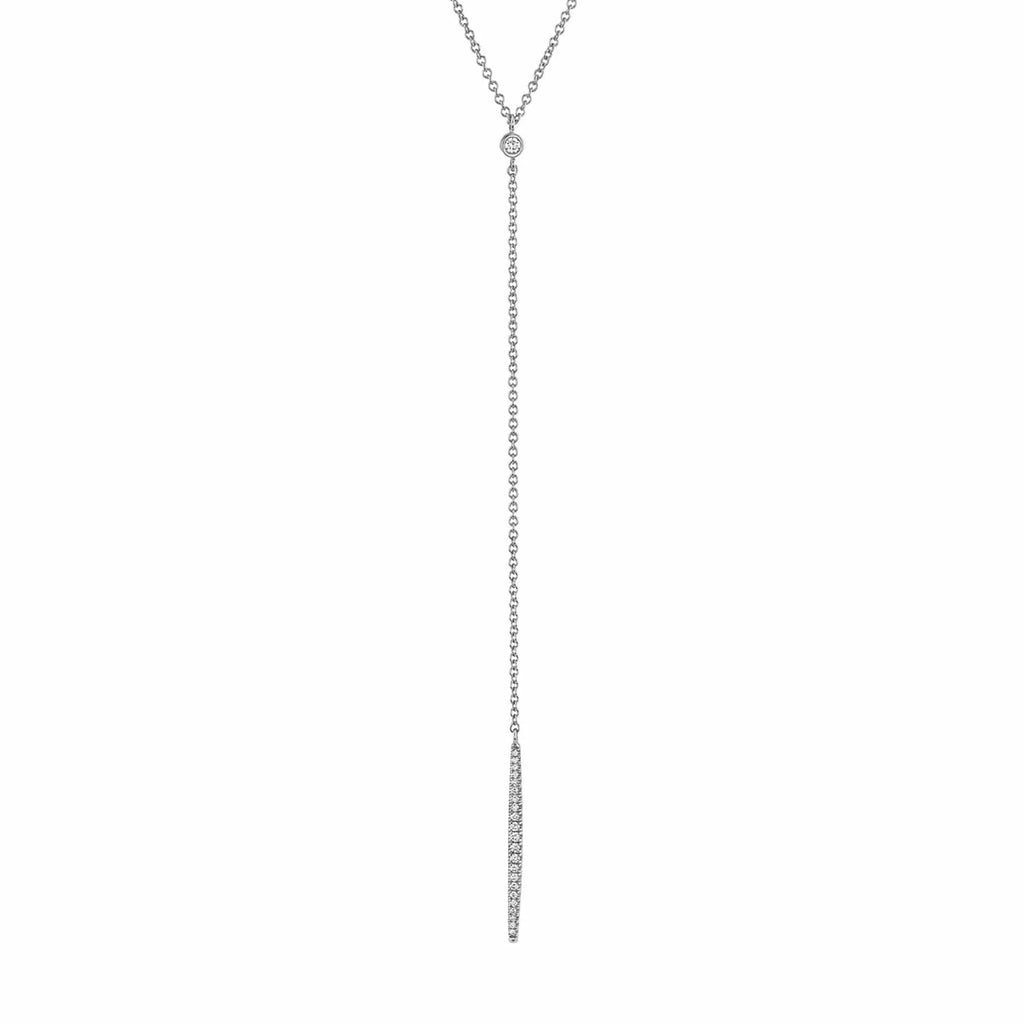 MICHAEL M Necklaces 14K White Gold Diamond Linear Drop Necklace CN216-WG