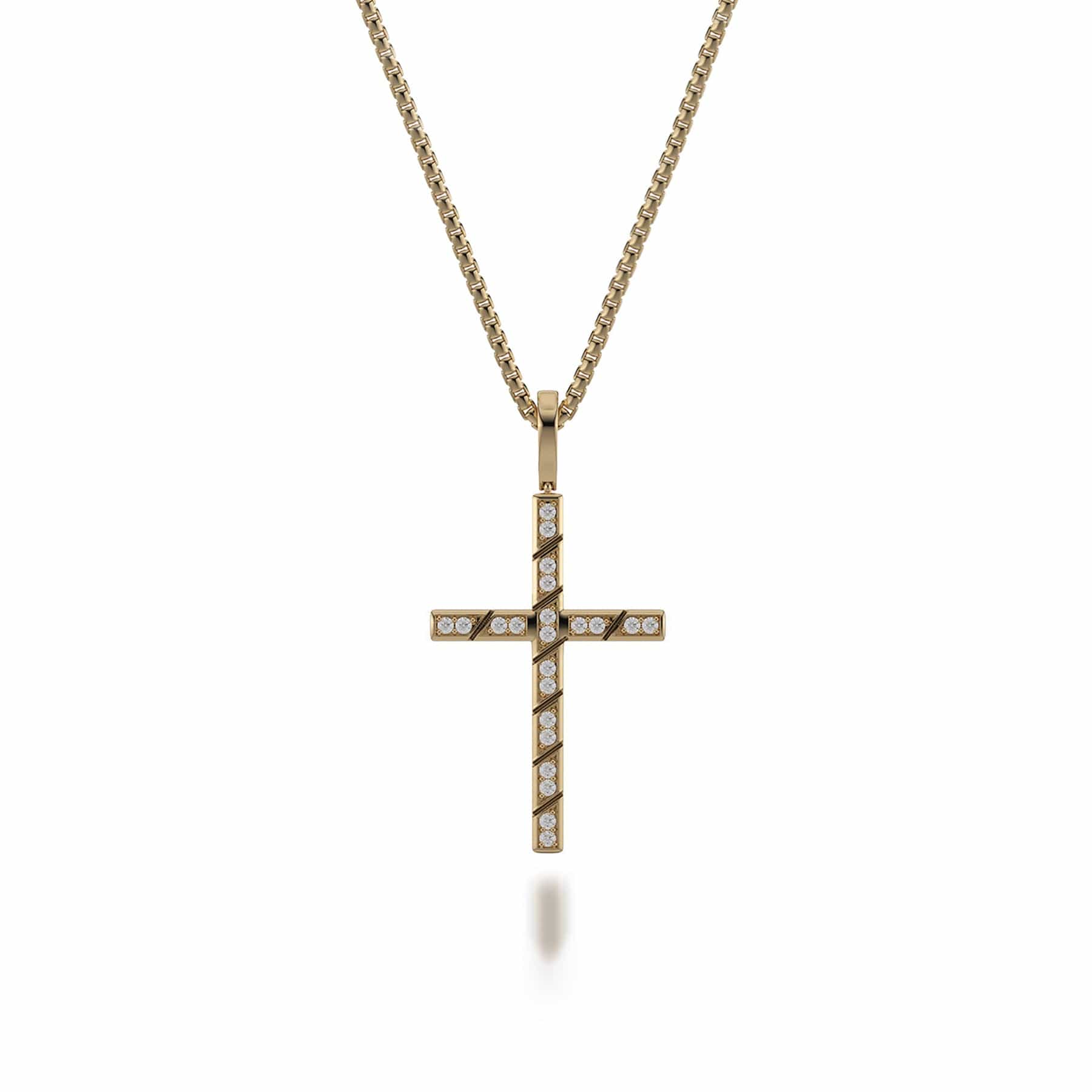Men's 1.0 ctw Diamond Cross Pendant in 14k white or yellow gold (DP-1161)
