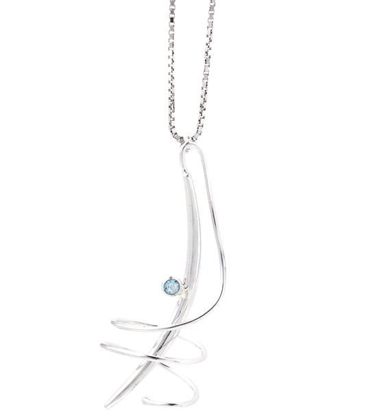 sterling silver blue topaz swirl necklace ne245